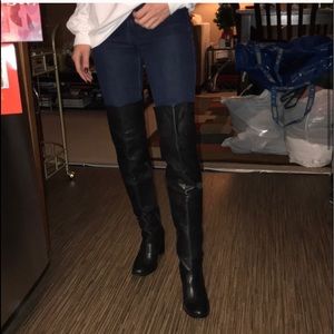 Over the knee leather boots